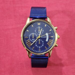 Mesh Belt Man Wrist Watch Calendar Quartz Watch Luxury Business Dress Watch for Men Fashion Male Clock
