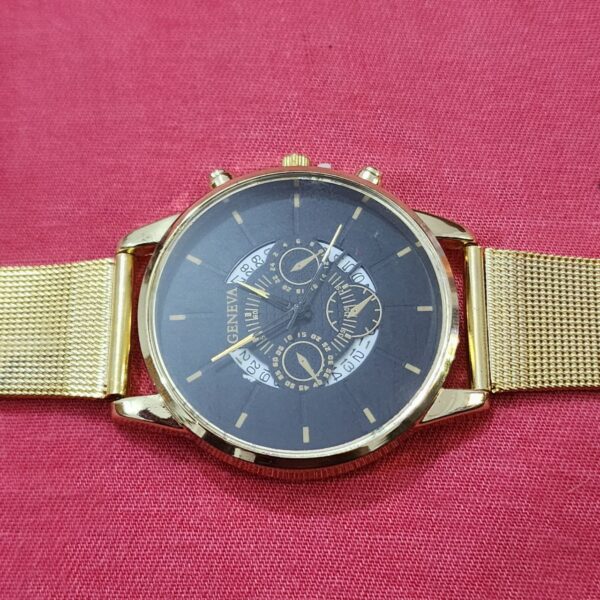 Fashion Cool Unique Digital Literal Multi Layer Dial Men Quartz Mesh Belt Watch - Image 2